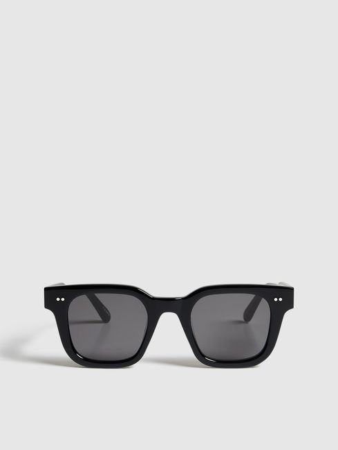 Reiss Black Four Chimi Square Frame Acetate Sunglasses