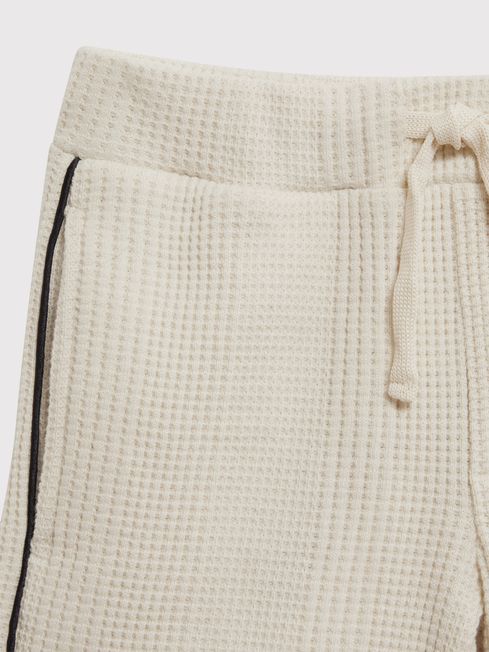 Reiss Ecru Dexter Senior Textured Drawstring Shorts