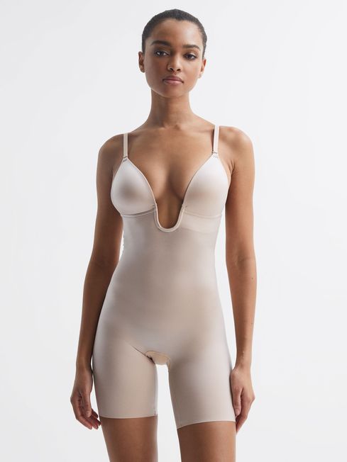 Spanx Shapewear Firming Plunge Low-back Mid-thigh Bodysuit in