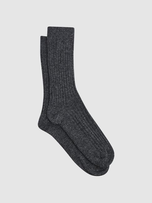 Reiss Charcoal Coen Speckled Hiking Socks