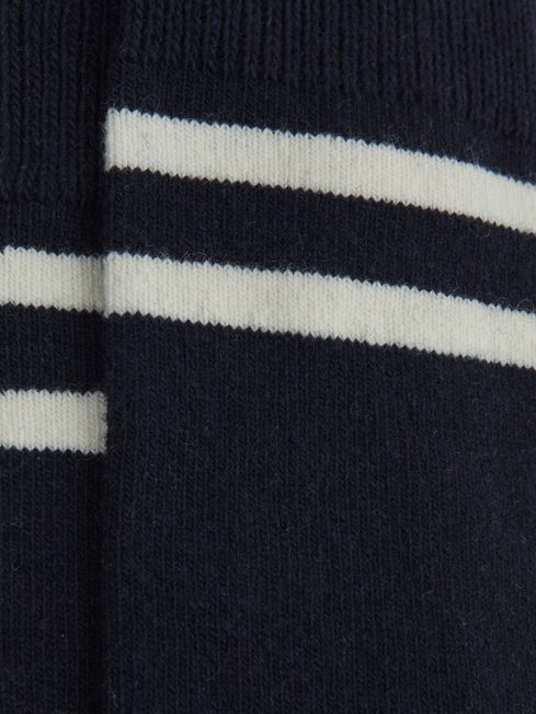 Reiss Navy Alcott Sporty Wool Blend Socks