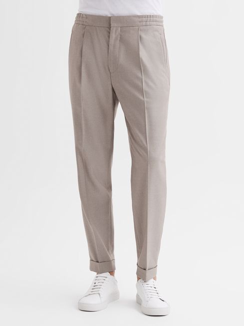 Mens pleated trousers best sale with turn ups