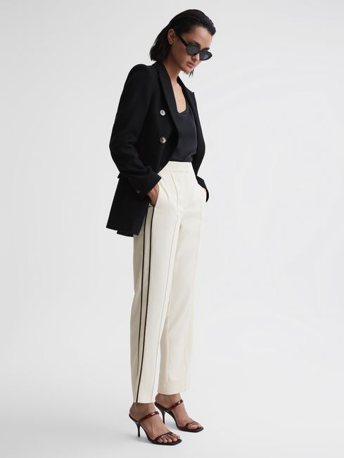 Reiss Theo Taper Tapered Fit Side Stripe Trousers - REISS