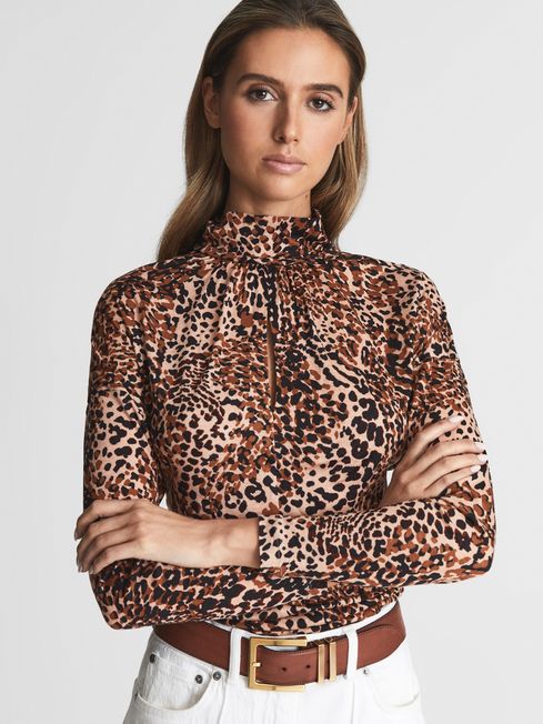 High neck online keyhole top