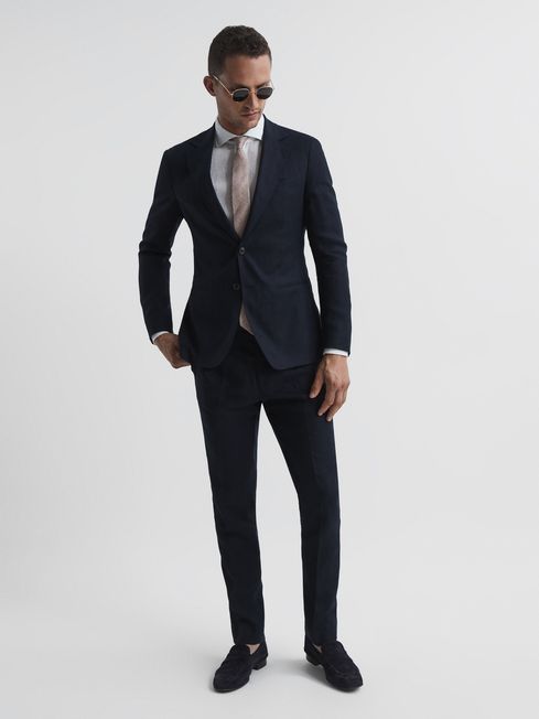 Reiss Kin Single Breasted Linen Blazer REISS