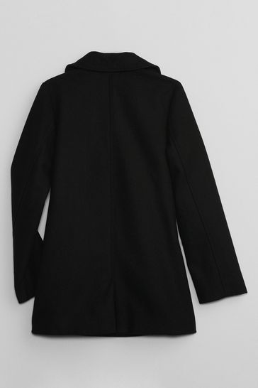 Long black deals peacoat