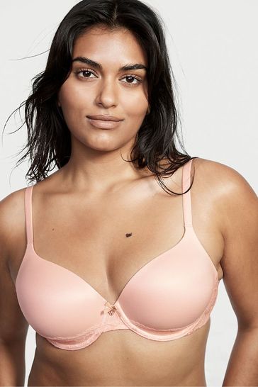 Victoria's Secret Purest Pink Lace Trim Lightly Lined Full Cup Bra