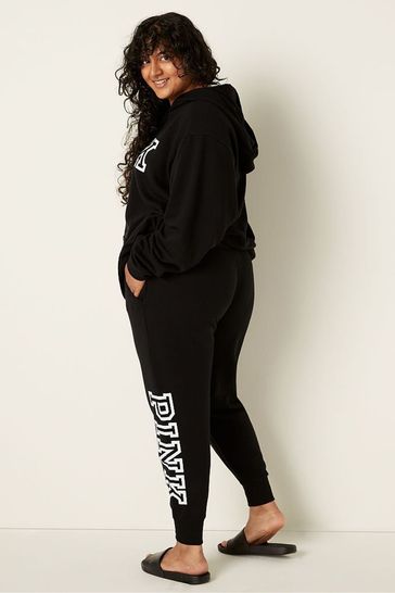 Victoria s Secret PINK Pure Black Classic Logo Fleece Lounge