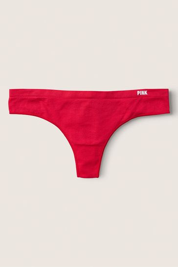Victoria's Secret PINK Pepper Red Thong Seamless Knickers