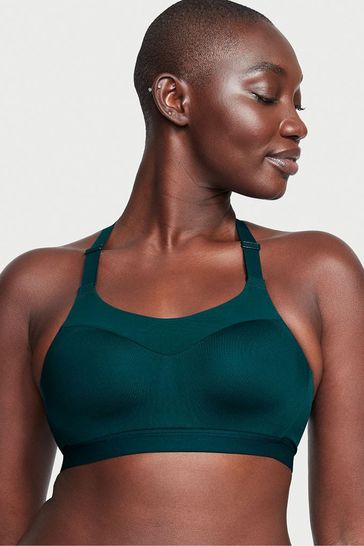 Victoria's Secret Black Ivy Green Smooth Lightly Lined Wired High Impact  Sports Bra