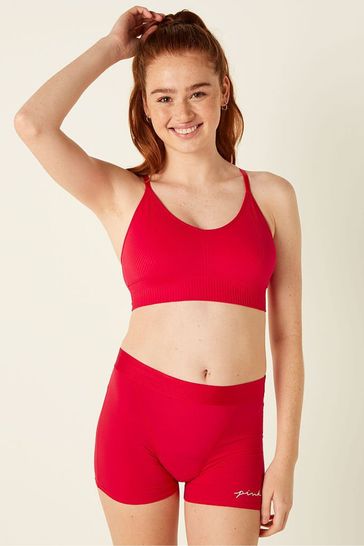 Victoria's Secret PINK Red Pepper Seamless Lightly Lined Low Impact Sports Bra