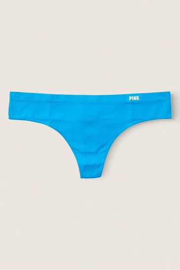 Victoria's Secret PINK Bright Marine Blue Thong Seamless Knickers