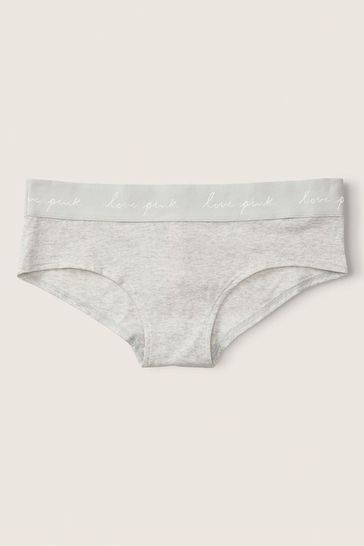 Victoria's Secret PINK Heather Stone Grey Hipster Cotton Logo Knickers