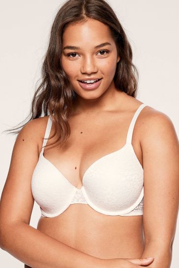 Victoria's Secret PINK Coconut White Lace Lightly Lined T-Shirt Bra