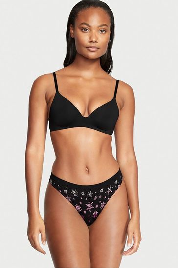 Victoria s Secret Black Ombre Smooth Seamless Thong Knickers