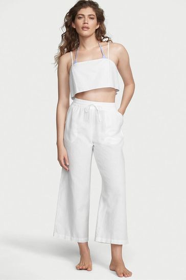 White linen trousers uk store