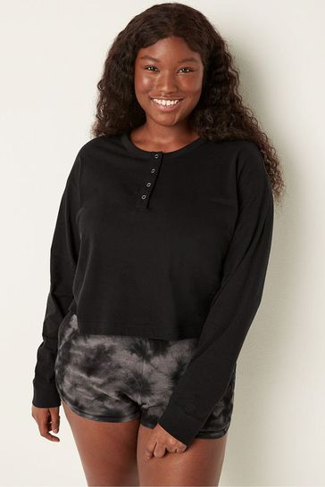 Buy Victoria s Secret PINK Campus Crop Long Sleeve Henley Tee from
