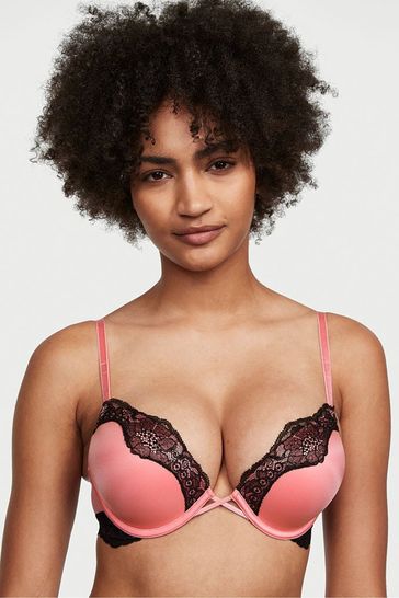 Buy Victoria's Secret Bombshell Add 2 Cups Shine Strap Lace Push Up Bra  from the Victoria's Secret UK online shop
