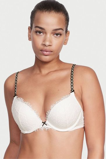 Buy Victoria's Secret Opal Blue And Black Push Up Lace Unlined Balcony Bra  from the Next UK online shop