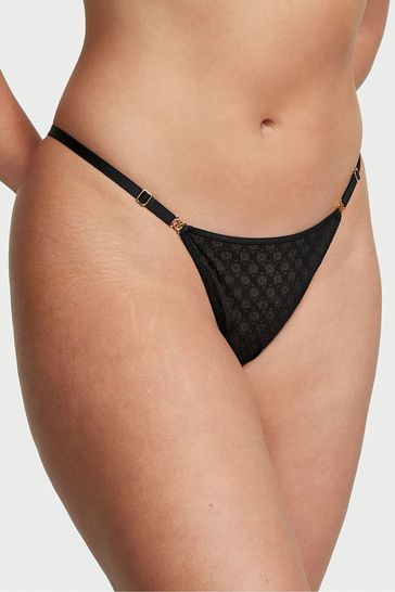 Victoria's Secret Black Lace Thong Icon Knickers