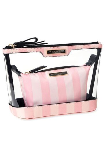 Buy Victoria's Secret Pink Iconic Stripe AM/PM Cosmetic Bag Duo from the Victoria's  Secret UK online shop