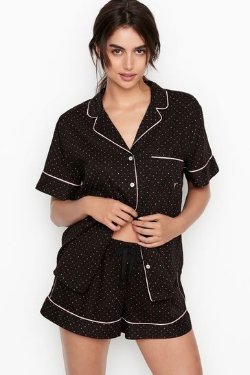 Victoria's Secret Black Orchid Dot Cotton Short Pyjamas