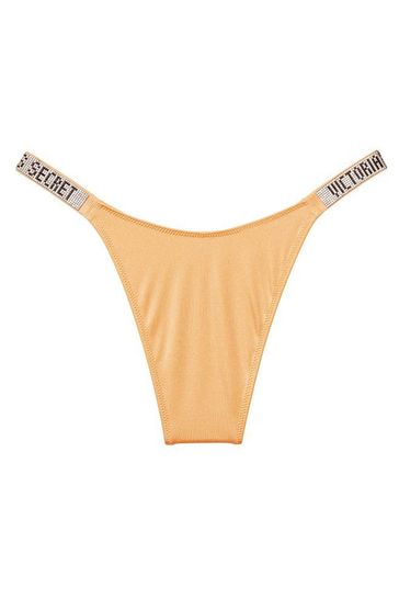 Victoria's Secret Gold Shine Strap Brazilian Bikini Bottom