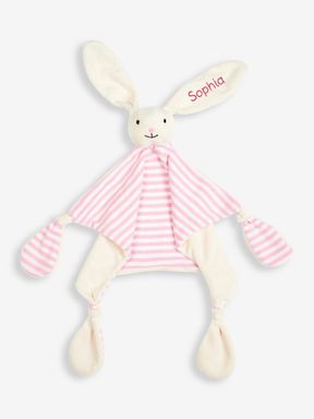 Personalised Rabbit Comforter in Pink