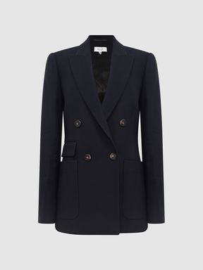 Double Breasted Twill Blazer