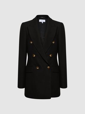 Reiss Laura Double Breasted Twill Blazer - REISS Rest of World