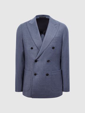Double Breasted Wool Blend Blazer