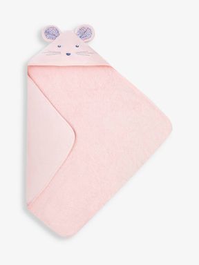 Pink Mouse Character Hooded Towel