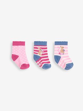 Pink 3-Pack Bunny and Mouse Socks