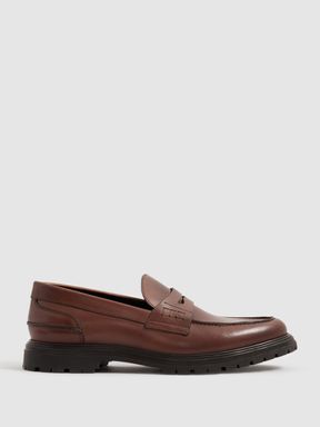 Casual Leather Loafers in Brown