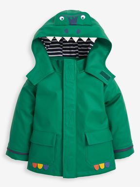 Green Boys' Dinosaur Waterproof Jacket