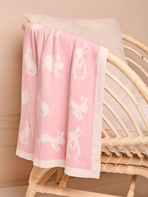 Pink Bunny Knit Shawl