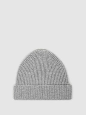Cashmere Ribbed Beanie Hat