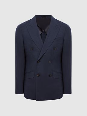 Double Breasted Prince of Wales Check Blazer