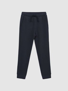 Senior Ribbed Jersey Joggers in Airforce Blue
