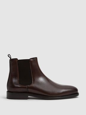 Leather Chelsea Boots in Brown