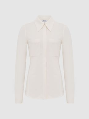 Long Sleeve Jersey Shirt in Ivory