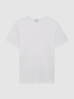 Cotton Crew Neck T-Shirt in Optic White