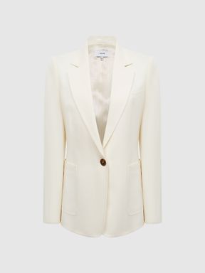 Tailored Single Breasted Blazer in Cream