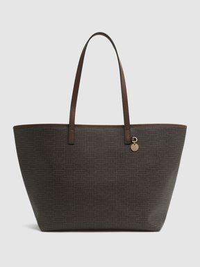 Bloom Logo Tote Bag in Chocolate/Tan