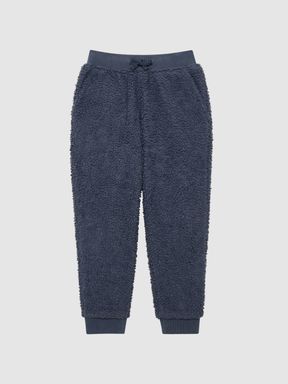 Junior Boucle Drawstring Joggers in Blue