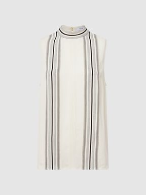 Sheer Striped Blouse in Ivory