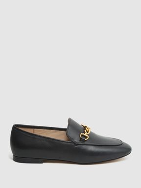 Chain Detail Loafers in Black