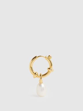Maria Black Pearl Hoop Earring