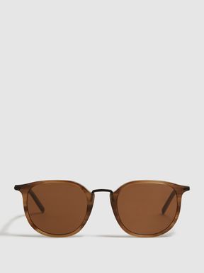 Paige Vintage Round Acetate Frame Sunglasses