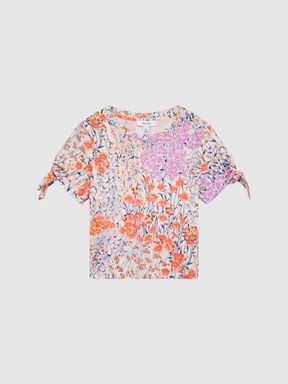 Junior Printed Cotton T-Shirt in Pink